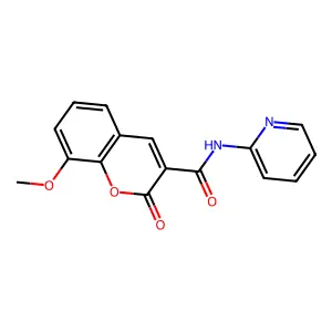 8-methoxy-2-oxo-N-(pyridin-2-yl)-2H-chromene-3-carboxamide structure
