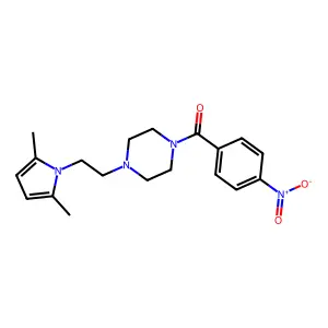 [4-[2-(2,5-Dimethylpyrrol-1-yl)ethyl]piperazin-1-yl]-(4-nitrophenyl)methanone structure