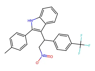 3-(2-nitro-1-(4-(trifluoromethyl)phenyl)ethyl)-2-(p-tolyl)-1H-indole structure