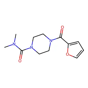 4-(furan-2-carbonyl)-N,N-dimethylpiperazine-1-carboxamide structure