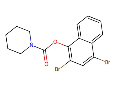 2,4-Dibromonaphthyl piperidinecarboxylate structure