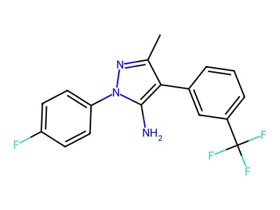 1-(4-Fluorophenyl)-3-methyl-4-[3-(trifluoromethyl)phenyl]-1H-pyrazol-5-amine structure