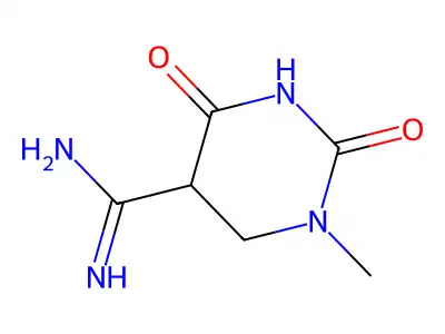 1-Methyl-2,4-dioxohexahydro-5-pyrimidinecarboximidamide structure