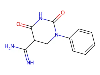 2,4-Dioxo-1-phenyl-1,3-diazinane-5-carboximidamide structure