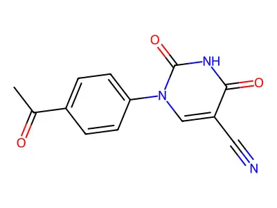 1-(4-Acetylphenyl)-1,2,3,4-tetrahydro-2,4-dioxo-5-pyrimidinecarbonitrile structure