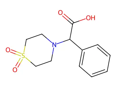 2-(1,1-Dioxo-1lambda6-thiomorpholin-4-yl)-2-phenylacetic acid structure