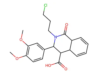 2-(3-Chloropropyl)-3-(3,4-dimethoxyphenyl)-1,2,3,4,4a,8a-hexahydro-1-oxo-4-isoquinolinecarboxylic acid structure