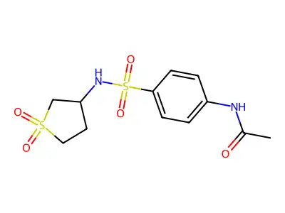 N-(4-{[(1,1-dioxidotetrahydrothien-3-yl)amino]sulfonyl}phenyl)acetamide structure