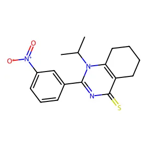 1-isopropyl-2-(3-nitrophenyl)-5,6,7,8-tetrahydroquinazoline-4(1H)-thione structure