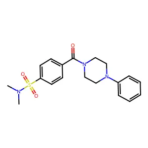 N,N-dimethyl-4-(4-phenylpiperazine-1-carbonyl)benzenesulfonamide structure