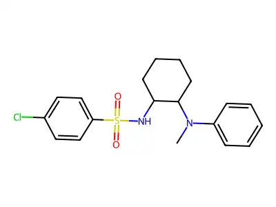 4-chloro-N-[2-(N-methylanilino)cyclohexyl]benzenesulfonamide structure