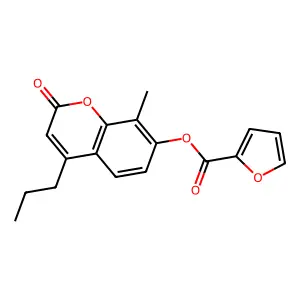8-methyl-2-oxo-4-propyl-2H-chromen-7-yl furan-2-carboxylate structure