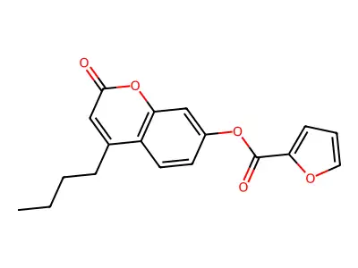 4-butyl-2-oxo-2H-chromen-7-yl furan-2-carboxylate structure