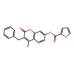 3-benzyl-4-methyl-2-oxo-2H-chromen-7-yl furan-2-carboxylate structure