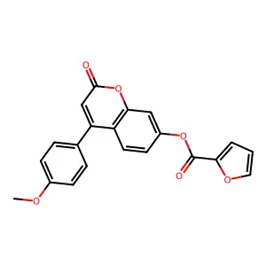 4-(4-methoxyphenyl)-2-oxo-2H-chromen-7-yl furan-2-carboxylate structure