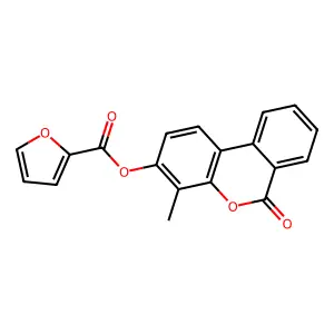 4-methyl-6-oxo-6H-benzo[c]chromen-3-yl furan-2-carboxylate structure