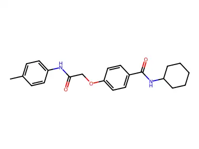 N-cyclohexyl-4-[2-(4-methylanilino)-2-oxoethoxy]benzamide structure