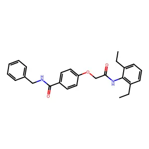 N-benzyl-4-[2-(2,6-diethylanilino)-2-oxoethoxy]benzamide structure