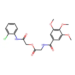 N-(3,4,5-Trimethoxybenzoyl)glycine 2-[(2-chlorophenyl)amino]-2-oxoethyl ester structure