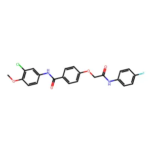 N-(3-chloro-4-methoxyphenyl)-4-[2-(4-fluoroanilino)-2-oxoethoxy]benzamide structure