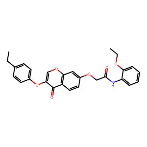 N-(2-ethoxyphenyl)-2-{[3-(4-ethylphenoxy)-4-oxo-4H-chromen-7-yl]oxy}acetamide structure