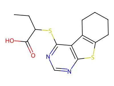 2-(5,6,7,8-Tetrahydro-[1]benzothiolo[2,3-d]pyrimidin-4-ylsulfanyl)butanoic acid structure
