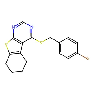 4-[(4-Bromobenzyl)sulfanyl]-5,6,7,8-tetrahydro[1]benzothieno[2,3-d]pyrimidine structure