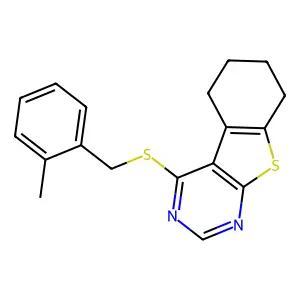 4-[(2-Methylbenzyl)sulfanyl]-5,6,7,8-tetrahydro[1]benzothieno[2,3-d]pyrimidine structure