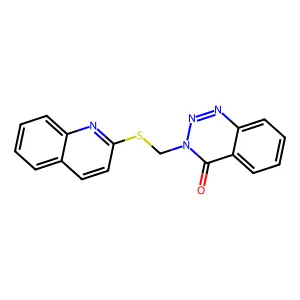 3-[(quinolin-2-ylsulfanyl)methyl]-1,2,3-benzotriazin-4(3H)-one structure