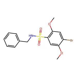 N-benzyl-4-bromo-2,5-dimethoxybenzenesulfonamide structure