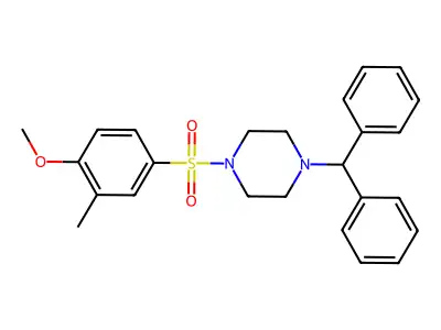 1-(Diphenylmethyl)-4-[(4-methoxy-3-methylphenyl)sulfonyl]piperazine structure