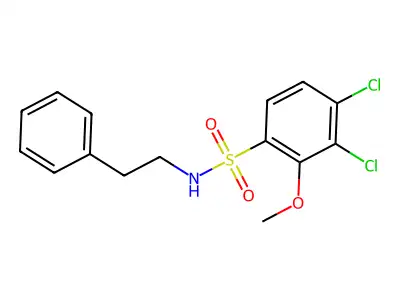 3,4-dichloro-2-methoxy-N-(2-phenylethyl)benzene-1-sulfonamide structure