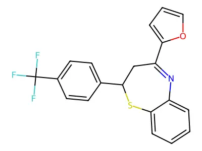 4-(Furan-2-yl)-2-[4-(trifluoromethyl)phenyl]-2,3-dihydro-1,5-benzothiazepine structure
