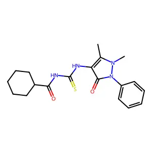 N-[(1,5-dimethyl-3-oxo-2-phenylpyrazol-4-yl)carbamothioyl]cyclohexanecarboxamide structure