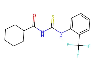 N-[[2-(trifluoromethyl)phenyl]carbamothioyl]cyclohexanecarboxamide structure