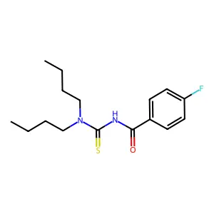 N-(dibutylcarbamothioyl)-4-fluorobenzamide structure
