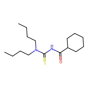 N-(dibutylcarbamothioyl)cyclohexanecarboxamide structure