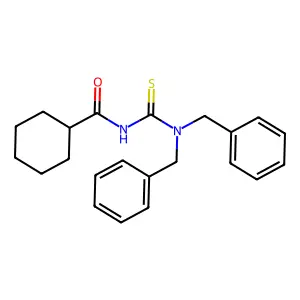 N-(dibenzylcarbamothioyl)cyclohexanecarboxamide structure