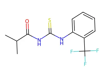 N-isobutyryl-N'-[2-(trifluoromethyl)phenyl]thiourea structure
