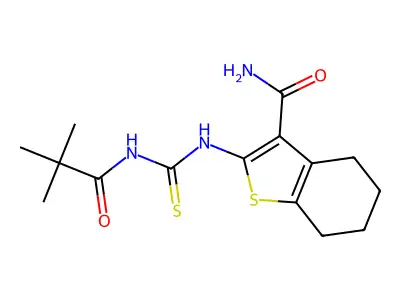 2-(3-Pivaloylthioureido)-4,5,6,7-tetrahydrobenzo[b]thiophene-3-carboxamide structure