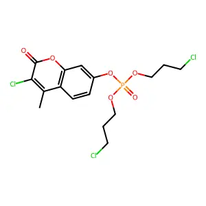 3-Chloro-4-methyl-2-oxo-2H-1-benzopyran-7-yl bis(3-chloropropyl) phosphate structure