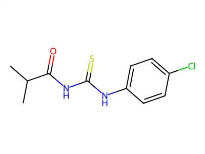 N-[(4-chlorophenyl)carbamothioyl]-2-methylpropanamide structure