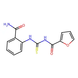 N-[(2-carbamoylphenyl)carbamothioyl]furan-2-carboxamide structure