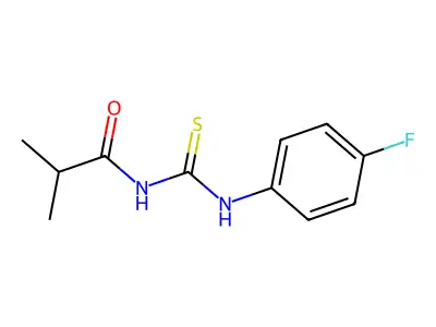 N-[(4-fluorophenyl)carbamothioyl]-2-methylpropanamide structure