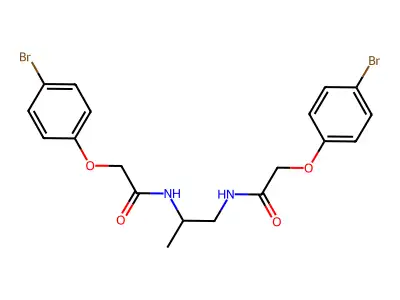 N,N'-propane-1,2-diylbis[2-(4-bromophenoxy)acetamide] structure
