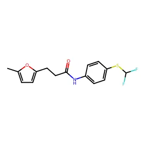 N-[4-(difluoromethylsulfanyl)phenyl]-3-(5-methylfuran-2-yl)propanamide structure