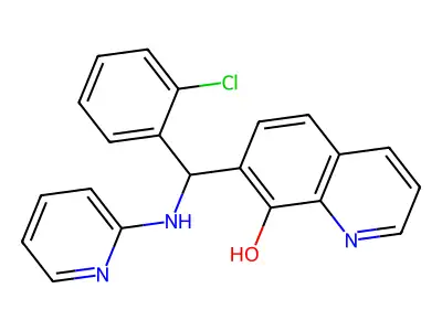 7-[(2-Chlorophenyl)-(pyridin-2-ylamino)methyl]quinolin-8-ol structure