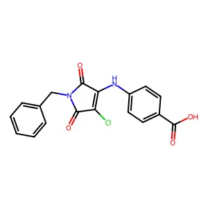 4-[(1-Benzyl-4-chloro-2,5-dioxopyrrol-3-yl)amino]benzoic acid structure