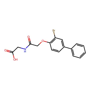 2-[2-(2-Bromo-4-phenylphenoxy)acetylamino]acetic acid structure