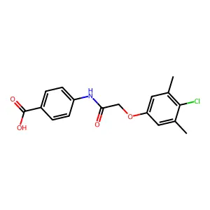 4-[2-(4-Chloro-3,5-dimethylphenoxy)acetylamino]benzoic acid structure